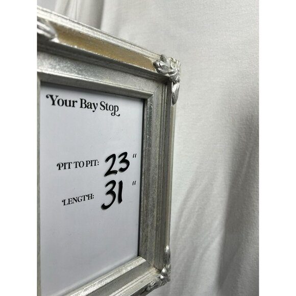 J Jill Embroidered Elliptical Top XL White Solid 3/4 Sleeve Cotton Modal Tunic - Picture 6 of 7